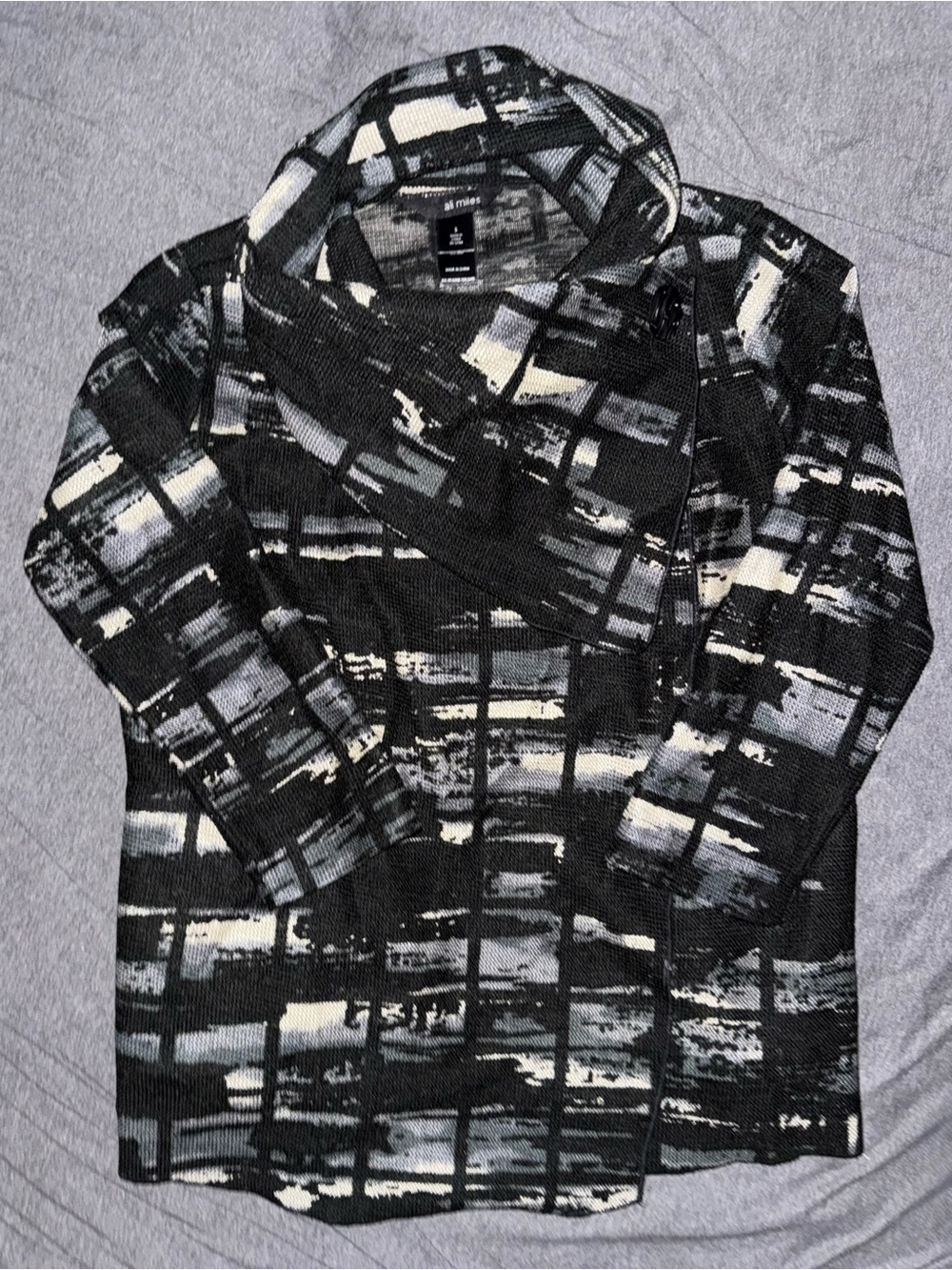 Ali Miles Cardigan Sweater Jacket Women’s
Small Asymmetrical Collar Wool Blend